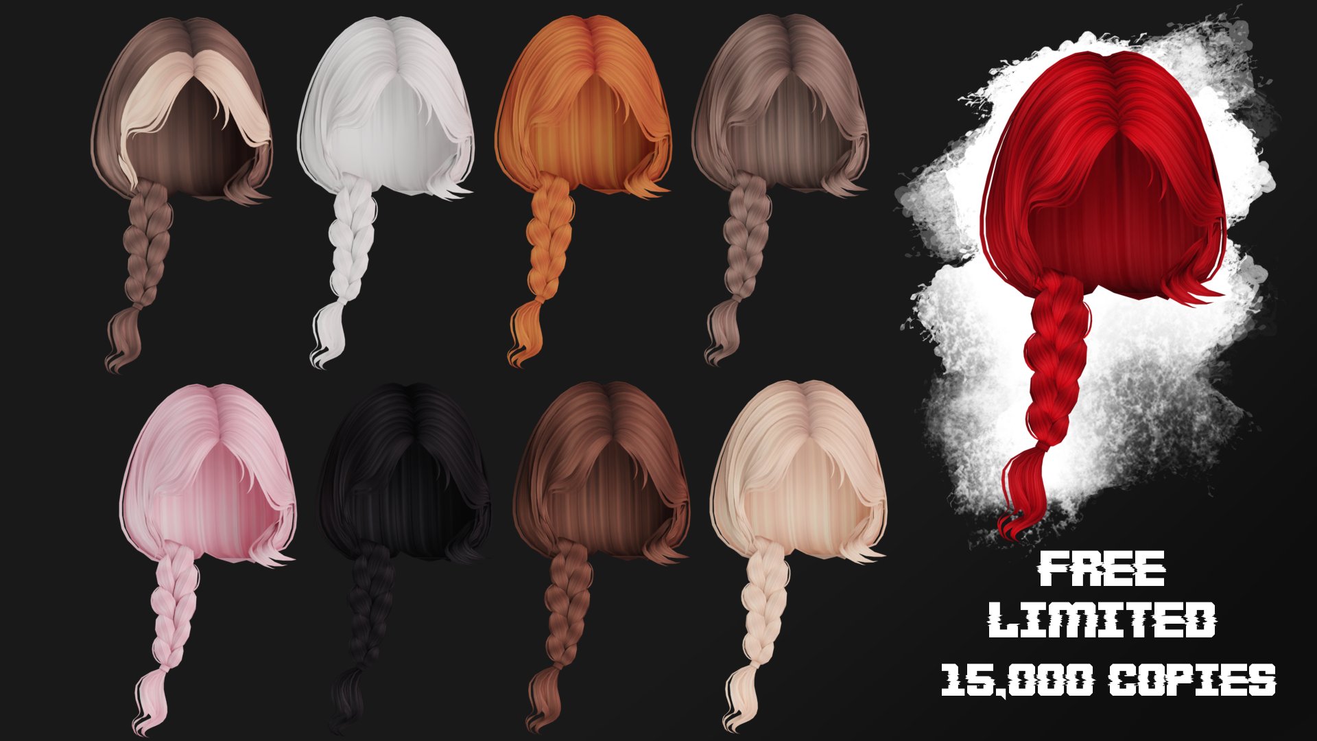 bunnexh on X: New braided hairstyle in red dropping tomorrow at 3PM EST  with 15,000 free copies! Link:  Other colors:    / X