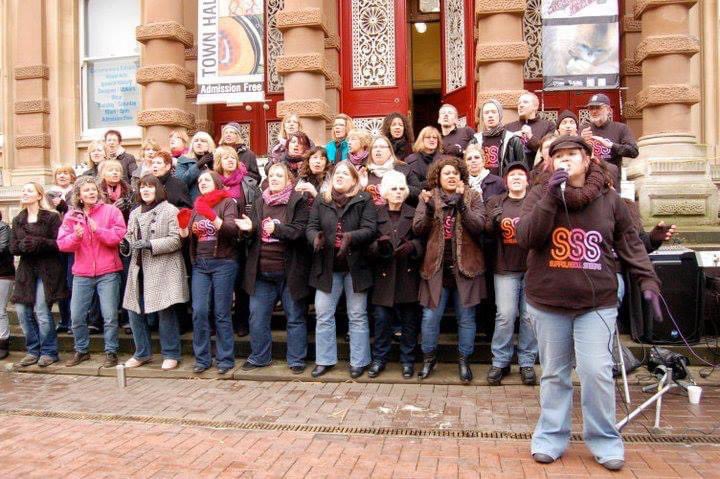 Happy memories. 
Singing on the Cornhill steps many years ago. 
#communitychoir