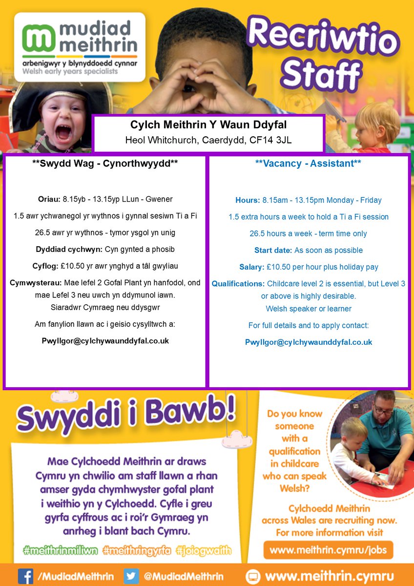 ⭐️SWYDD WAG CAERDYDD/ CARDIFF VACANCY⭐️