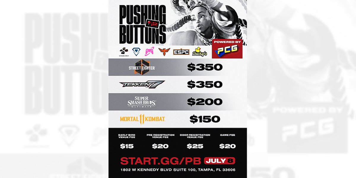 HDGamingGroup's tweet image. 📢Exciting news! We&apos;re thrilled to announce the Pot Bonuses for our upcoming #PushingButtons Quarterly! Thanks to our incredible competitors from PB1, we&apos;ve fine-tuned this one to be even more amazing.

🖊️Sign up now! Early bird registration ends TODAY! Link Below! #SF6