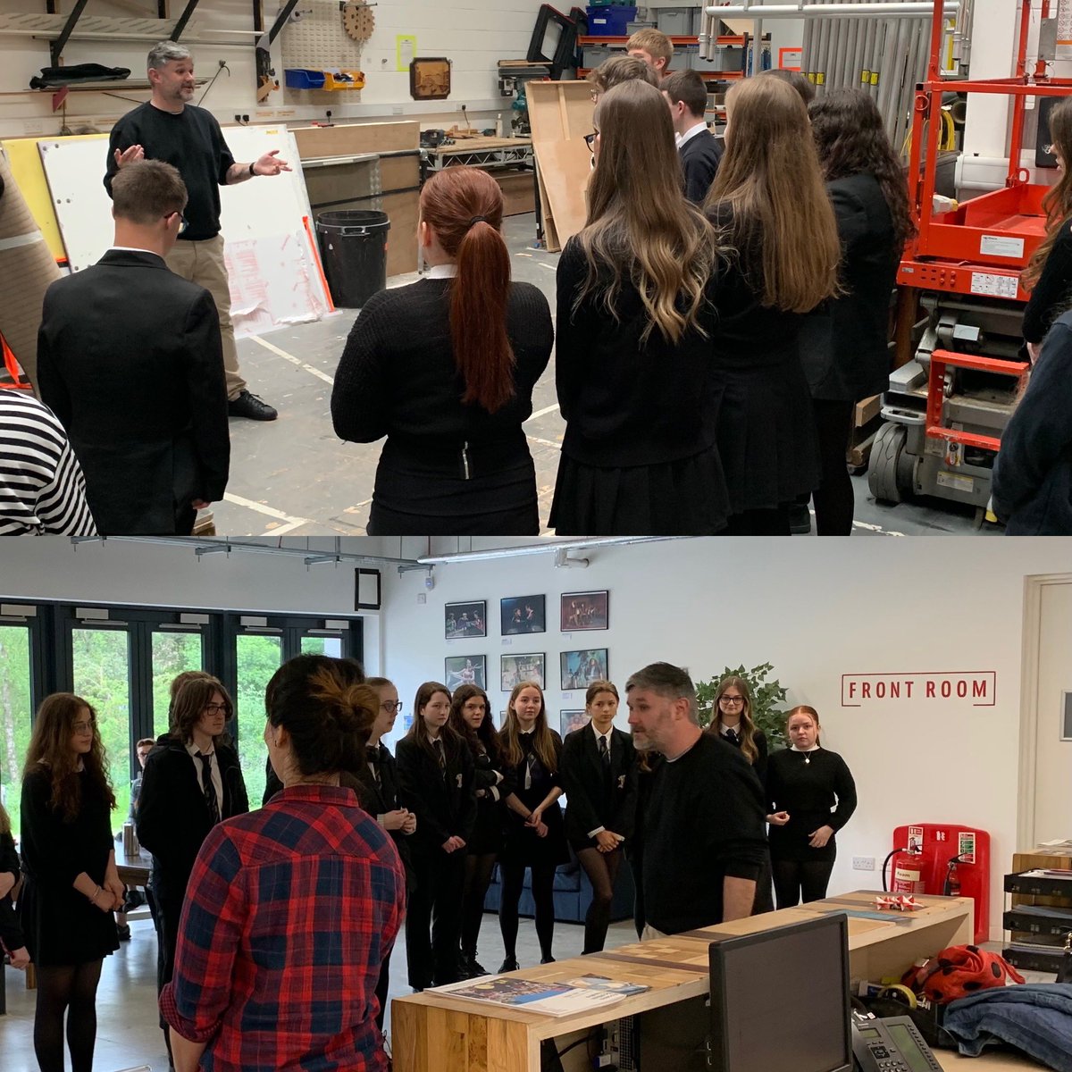 Fabulous trip to Rockvilla #NationalTheatreScotland with our Advanced Higher Drama & NPA Technical Theatre classes. Backstage tour, Q&A, workshop #careers #transferableskills #thefuture #journeytothedreamjob