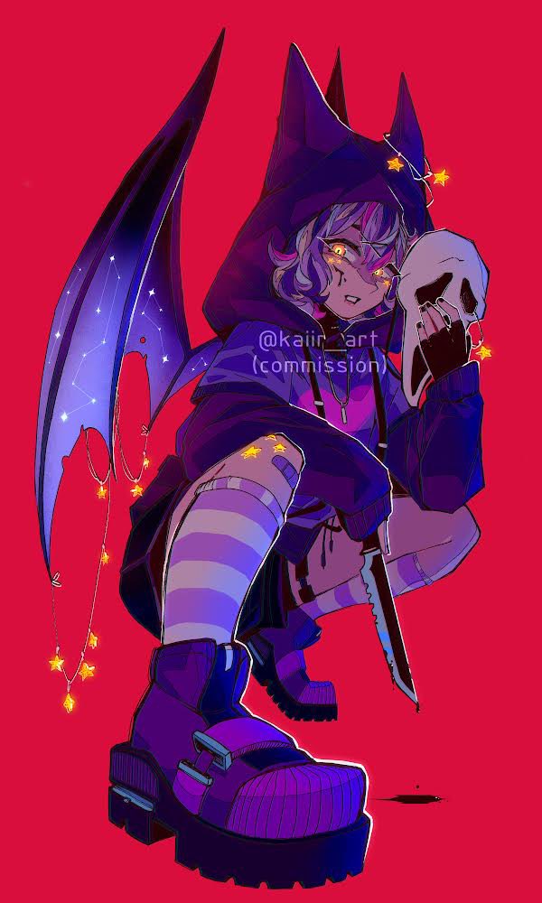 🖤I’ll bring you sweet dreams and Nightmares. I hope you like being scared as much as I love scaring you🖤

Back with more lovely art from <a href="/Kaiir_art/">Kaiir</a> Thank you so so much!🌸🖤

#ENVtubers #Art #Ghostface