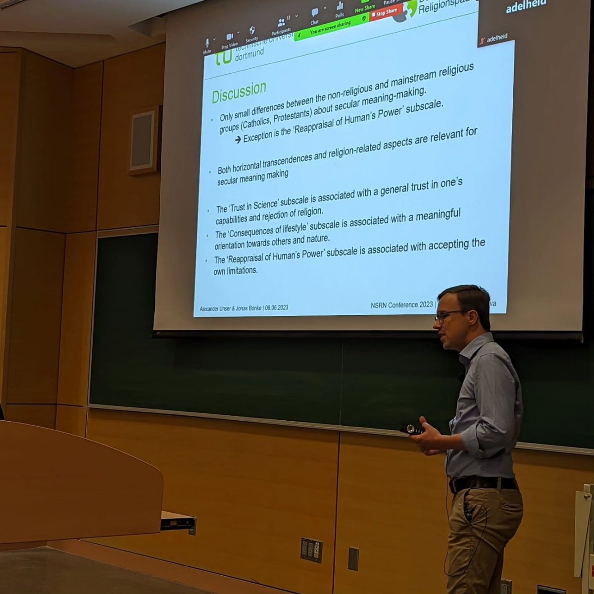 Second paper at #NSRN2023. Here, I present our research on secular meaning making of non-religious during the Corona pandemic.

<a href="/TU_Dortmund/">TU Dortmund</a> <a href="/theNSRN/">theNSRN</a>