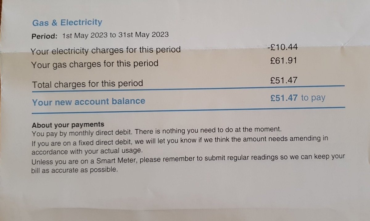 First energy bill since having solar panels fitted - nice! 

In 6.5 years we'll have free electric.