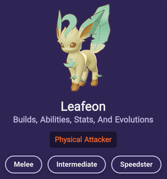 UniteDB on Twitter "Leafeon is now live on UniteDB thanks to the