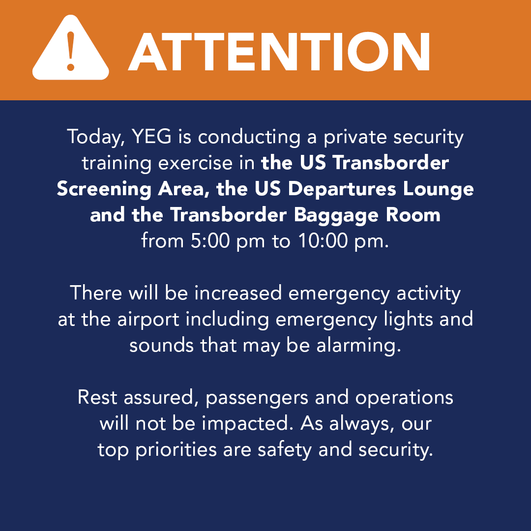 Edmonton International Airport on Twitter "Today, YEG is conducting a