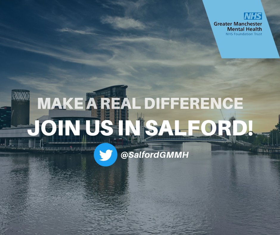 Dr MJ (@dremmjay) on Twitter photo Fantastic opportunity for a Consultant Psychiatrist to join the Mental Health Liaison Team in Salford. Get applying!
gmmh.nhs.uk/vacancies?_ts=…
<a href="/SalfordGMMH/">salfordGMMH</a> <a href="/GMMH_NHS/">Greater Manchester Mental Health</a> Fantastic opportunity for a Consultant Psychiatrist to join the Mental Health Liaison Team in Salford. Get applying!
gmmh.nhs.uk/vacancies?_ts=…
<a href="/SalfordGMMH/">salfordGMMH</a> <a href="/GMMH_NHS/">Greater Manchester Mental Health</a>