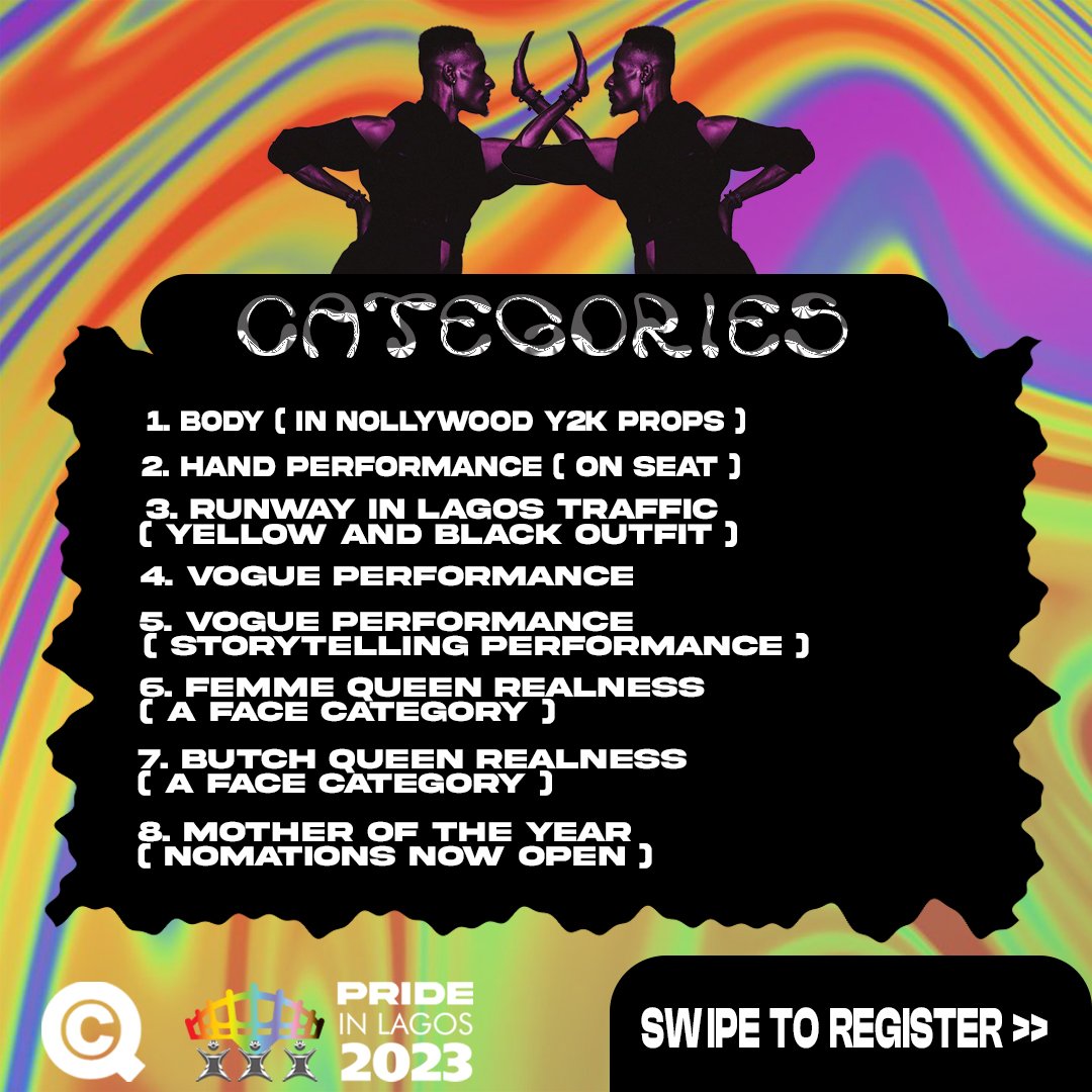 PrideInLagos's tweet photo. Lagos are you ready to Ignite the night?!
🔮🔮Presenting: The Grand Masquerade Ball CATEGORIES ✨🌃💅🏾
#Prideinlagos #PrideMonth #WeAllBelong #PrideBall https://t.co/pP5ddZne1y