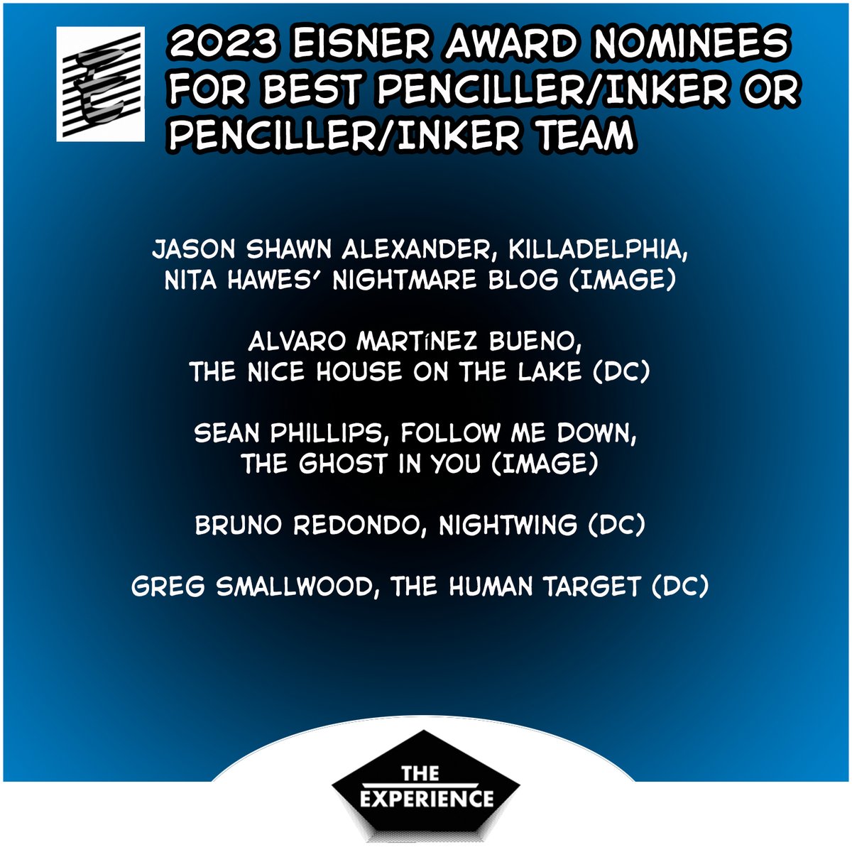 Congratulations to the Eisner Awards Nominees 2023 for Best Penciller/Inker or Penciller/Inker Team