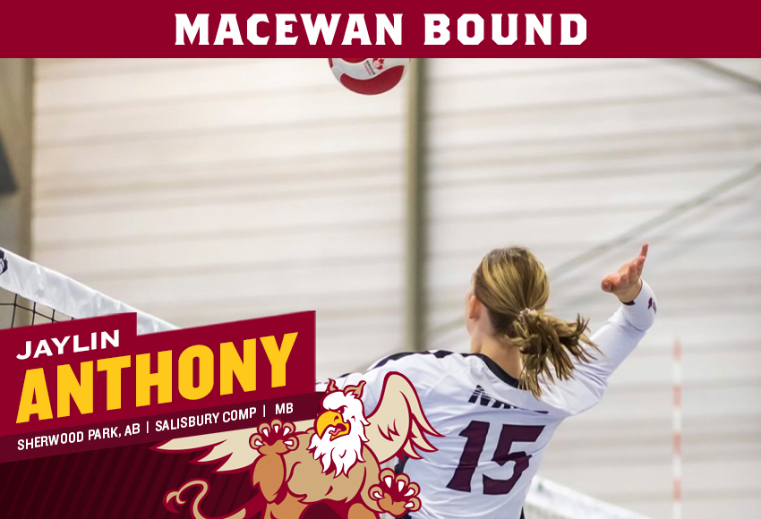 W🏐| RECRUIT
The first announcement in new head coach Chris Wandler's 2023 recruiting class is 6-foot-3 middle blocker Jaylin Anthony out of NAVC, who helped @SalAthletics win an @ASAA 4A silver last season. Welcome to @MacEwanU!
#GriffNation

STORY➡️macewangriffins.ca/sports/wvball/…