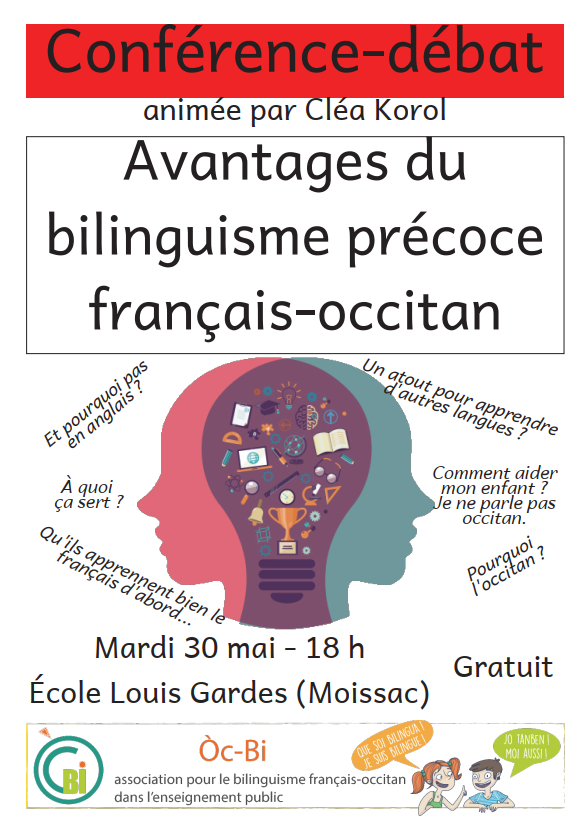 Pour celles et ceux qui seraient intéressés par la conférence donnée à #Moissac par Cléa Korol (Òc-bi) sur les avantages du bilinguisme précoce français-#occitan, la vidéo est disponible sur youtube.com/watch?v=oqWI-E…