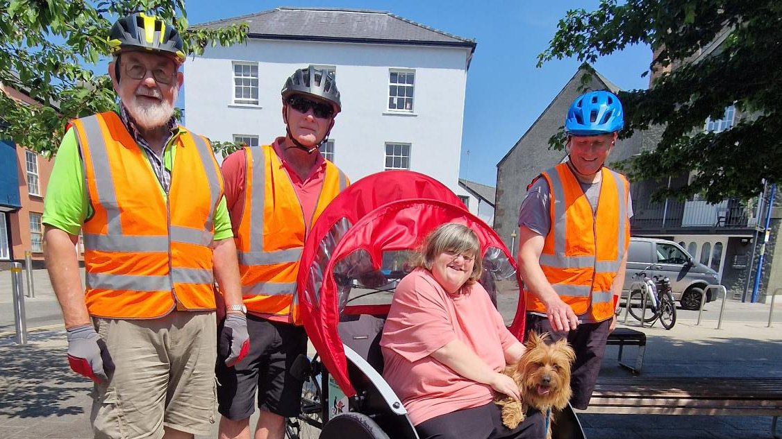 Today we took lots of people out on our Cycling Without Age Trishaws in Abergavenny.  We are always looking for more volunteer riders - in Abergavenny, Monmouth and Caldicot - get in touch if you fancy joining our team and having fun! <a href="/bridges_centre/">Bridges Centre</a> <a href="/CycleWithoutAge/">Cycling Without Age</a>