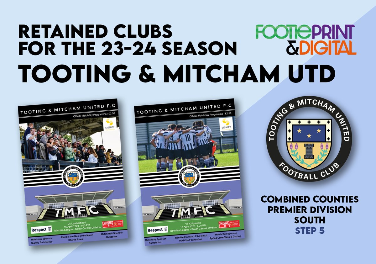 FootiePrint's tweet photo. RETAINED FOR 23-24!
We are delighted @OfficialTmufc will partner with us again for 23-24, for a fourth season with FP. Welcome back to Ed and the team! #printprogrammes https://t.co/QUyVhfGpxy