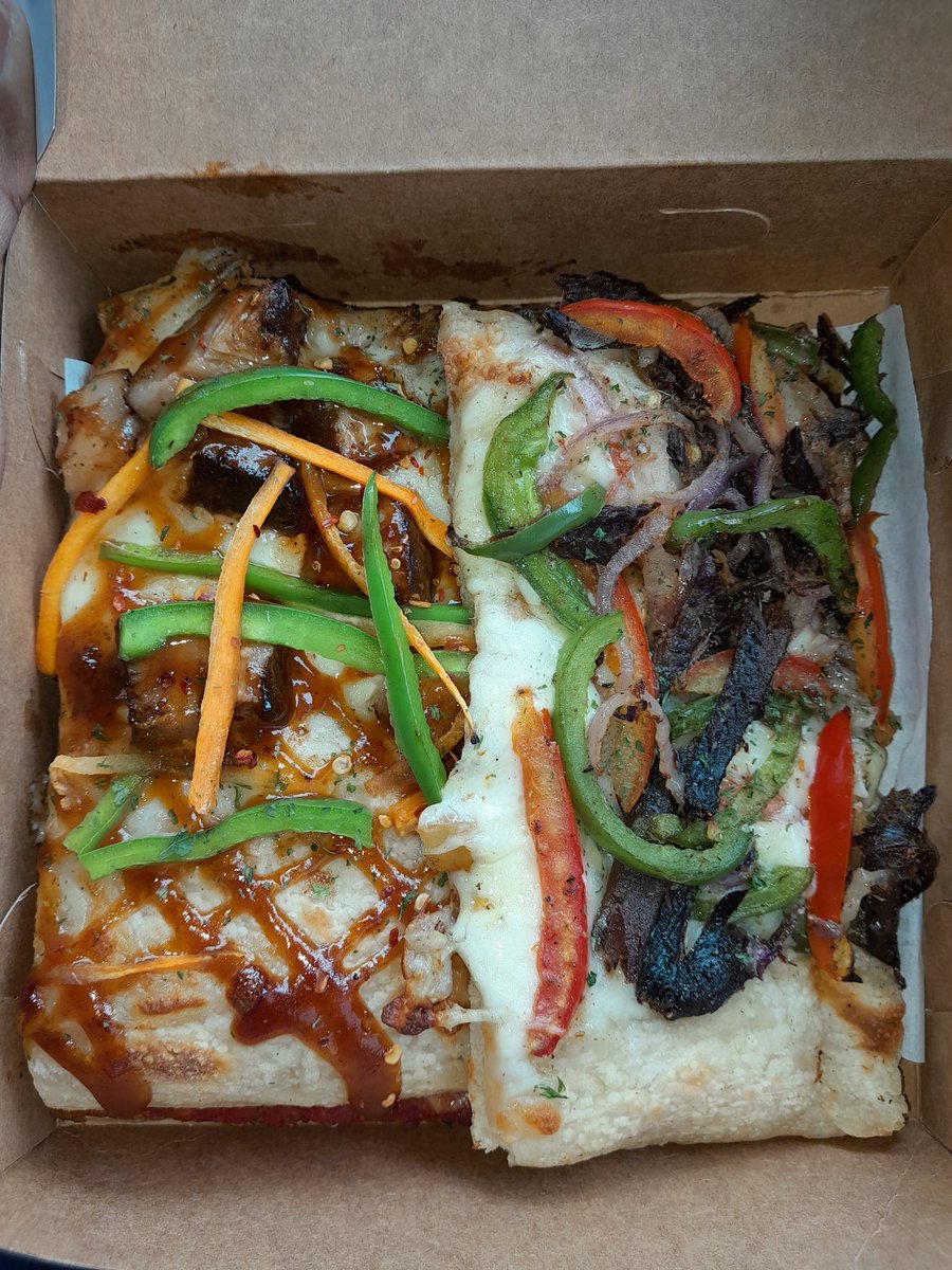 Dale_Gonsalves's tweet photo. Lunch is a slice of  Red Herring and  Teryaki Pork from #PizzaPlease in Liguanea https://t.co/UwbDcnfilx