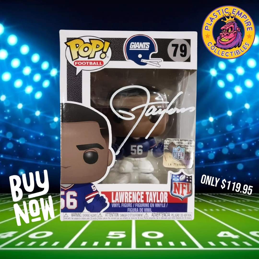 AVAILABLE NOW!!!
LAWRENCE TAYLOR SIGNED NFL Funko Pop! JSA Authenticated 

$119.95 While Supplies Last!

#funko
#funkopop
#NFL
#lawrencetaylor
#nygiants
#jsaauthenticated 
#autographs
plasticempire.com/collections/sh…