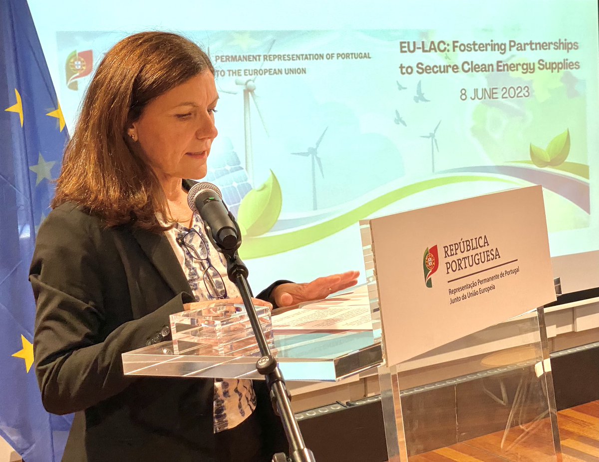 RPPortugalUE's tweet photo. Today we hosted the Conference “EU-LAC: Fostering Partnerships to Secure Clean Energy Supplies” at @RPPortugalUE. This event comes at a time when the EU is reshaping and deepening its relations with the LAC region and in the run-up to the bilateral EU-CELAC Summit next month. https://t.co/mfIDJ9zECS