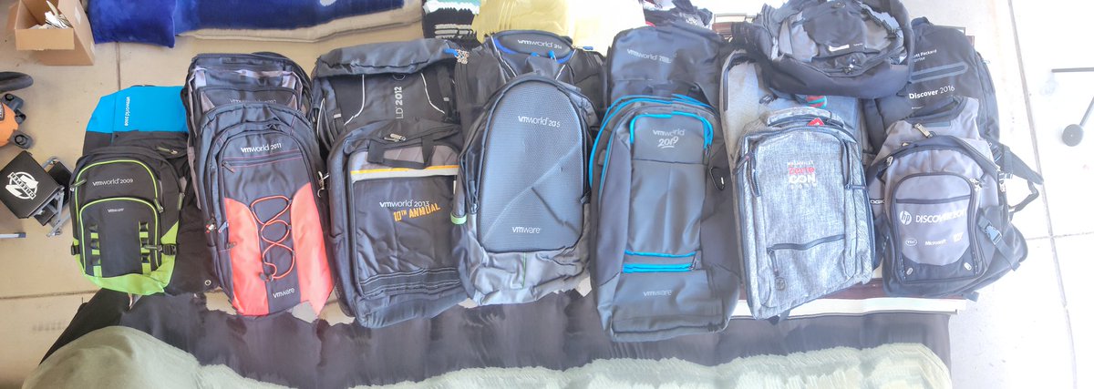 I've been holding on to these for 15 years, maybe it's time to let them go, anyone else keep all their VMworld backpacks?