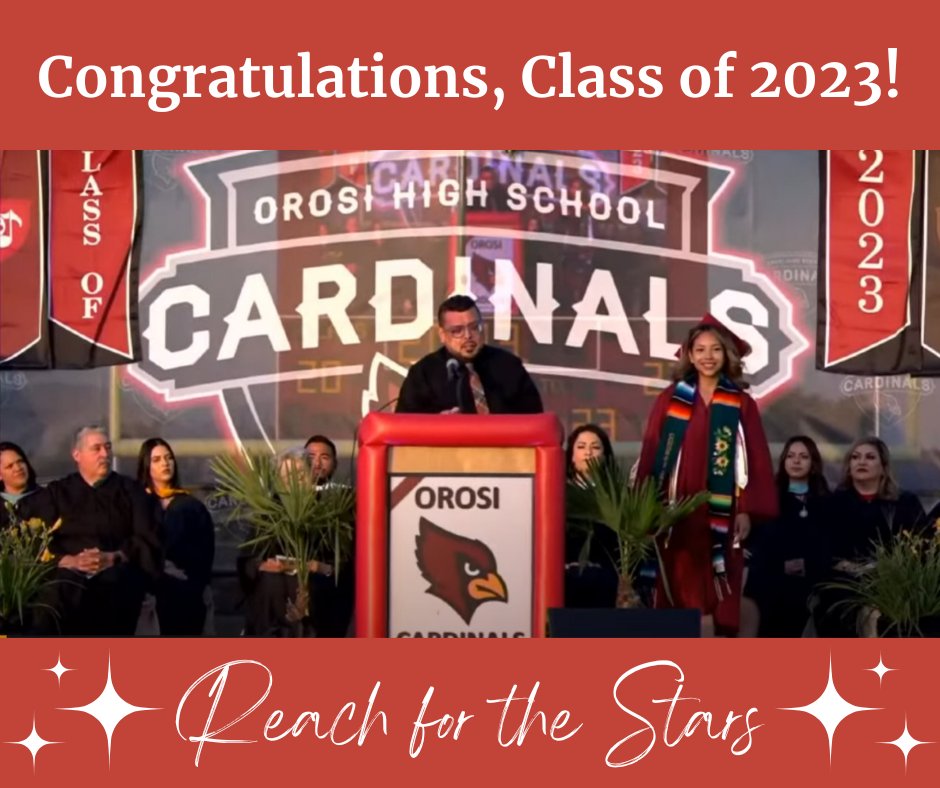 Supervisor Valero participated in the 2023 @OrosiHS Commencement Ceremony. He said in his speech, 'Always strive to be kind, compassionate, empathetic, & use your talents and resources to make a positive difference in this world.' Congratulations to all #TulareCounty graduates!