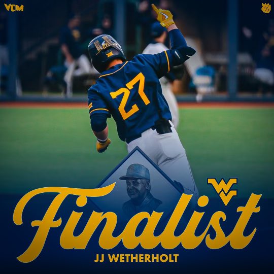 voicemorgantown's tweet photo. THE BEST OF THE BEST: #WVU second baseman JJ Wetherholt has been named 1 of 5 finalists for the Dick Howser Trophy. This trophy is annually given to the best player in all of college baseball and is also known as the “Heisman of College Baseball.” Congratulations, JJ! #HailWV https://t.co/XM1f846SXZ