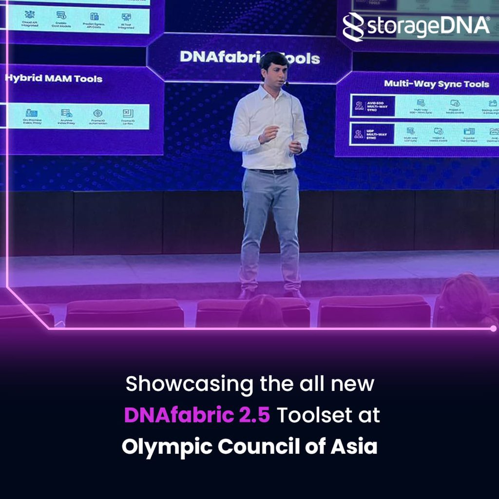StorageDNA, Inc. (@storage_dna) on Twitter photo Excited to have unveiled DNAfabric 2.5 at the <a href="/AsianGamesOCA/">Olympic Council of Asia</a> !
Our latest innovation is set to revolutionize unstructured data management in the sports industry.
#StorageDNA #DNAfabric #OCA #SportsIndustry #DataManagement Excited to have unveiled DNAfabric 2.5 at the <a href="/AsianGamesOCA/">Olympic Council of Asia</a> !
Our latest innovation is set to revolutionize unstructured data management in the sports industry.
#StorageDNA #DNAfabric #OCA #SportsIndustry #DataManagement
