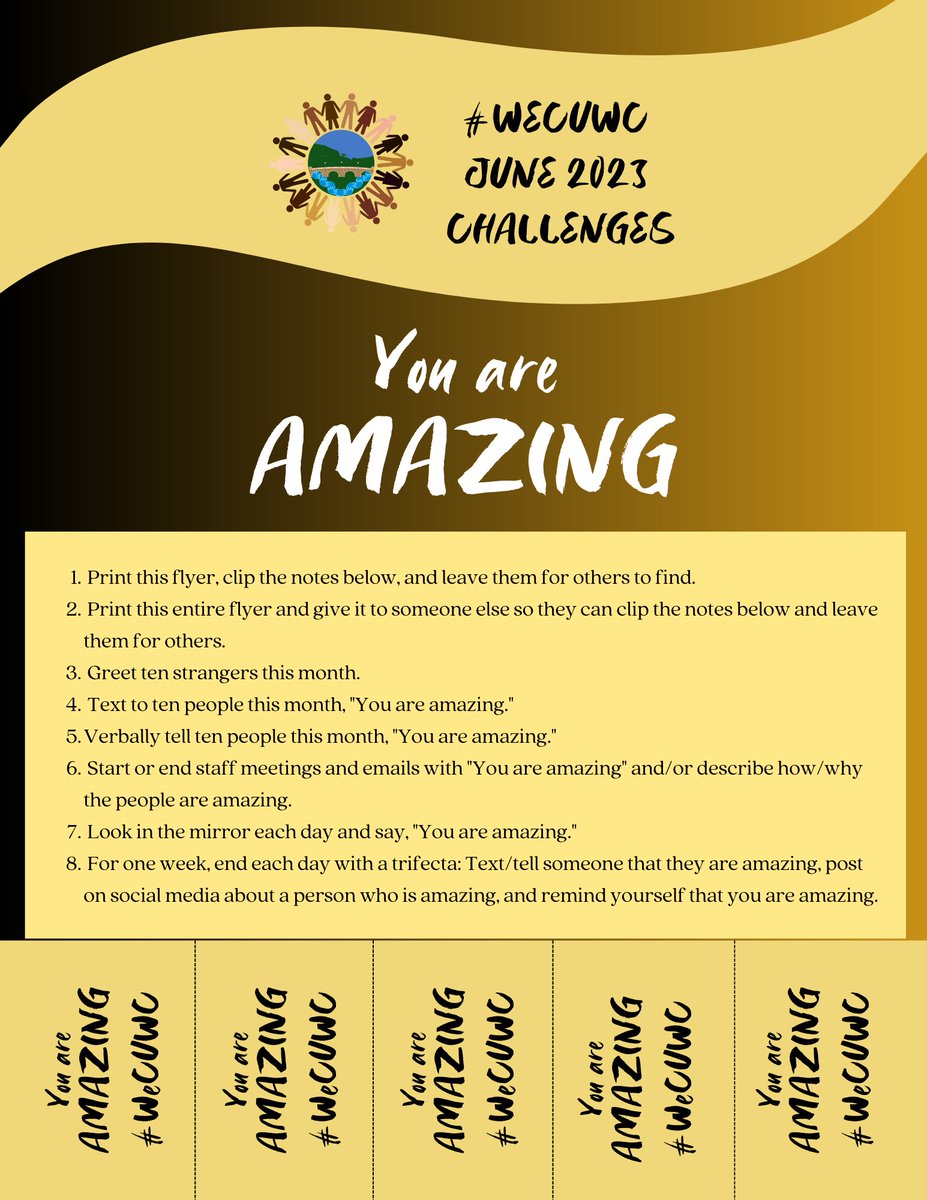 WarrenCoalition's tweet image. We See You, Warren County exists to remind us all that we all matter. Remember to greet others with a smile this month and let them know how amazing they are. Check out this month&apos;s challenges. And in case no one has told you today...YOU are amazing!

#wecuwc