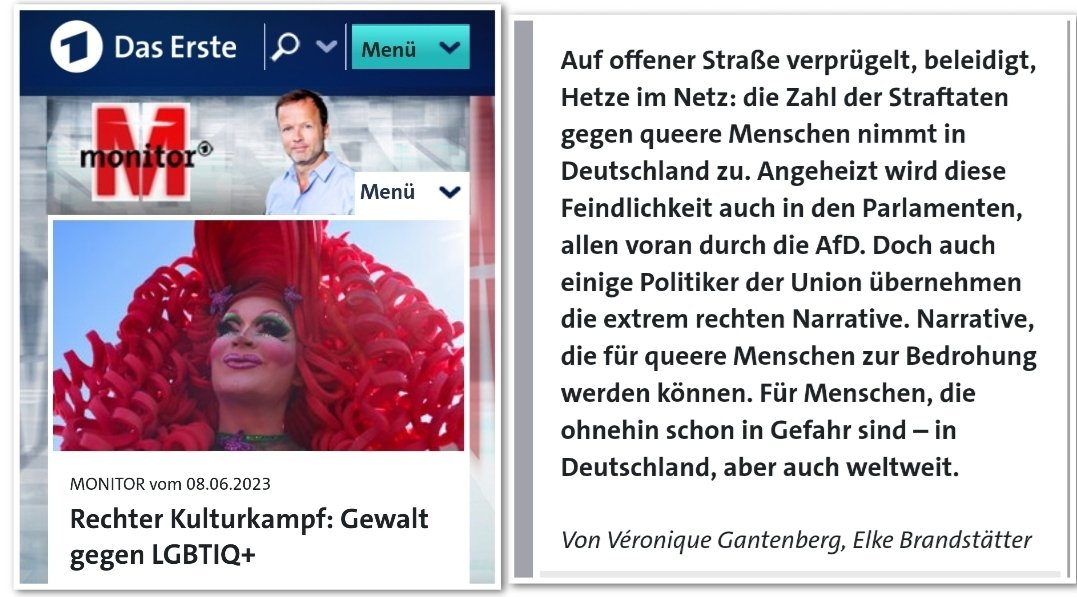 Laut WDR-Monitor übernehmen einige Politiker der Union 'extrem rechte Narrative'. 'Narrative, die für queere Menschen zur Bedrohung werden können.' #ReformOerr #Oerrblog