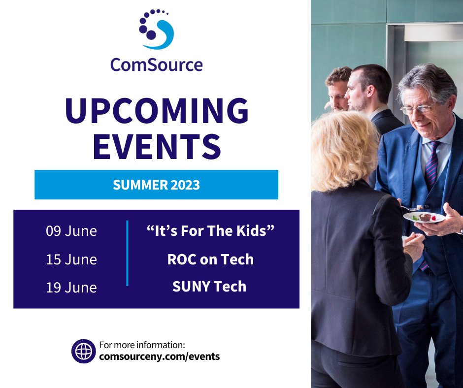 The ComSource team will be busy this summer! Check out our event calendar and see where you can connect with us next 📆 hubs.ly/Q01SHbwz0