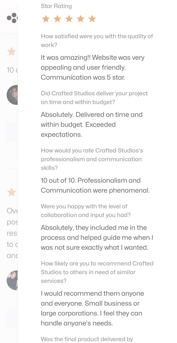 Another day, another 5 star client review. This project was great to be a part of, from brand identity to website build 🏆

Read the full review here: many.so/profile/crafte…