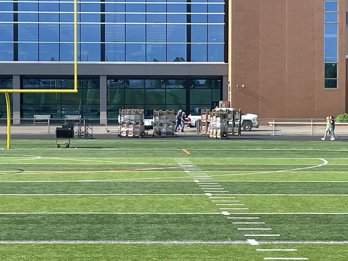 Huge S/O to the @district192 custodial staff for getting Tiger Stadium set up for graduation tomorrow night. Setting up for 487 learners to walk across that stage!! #weare192