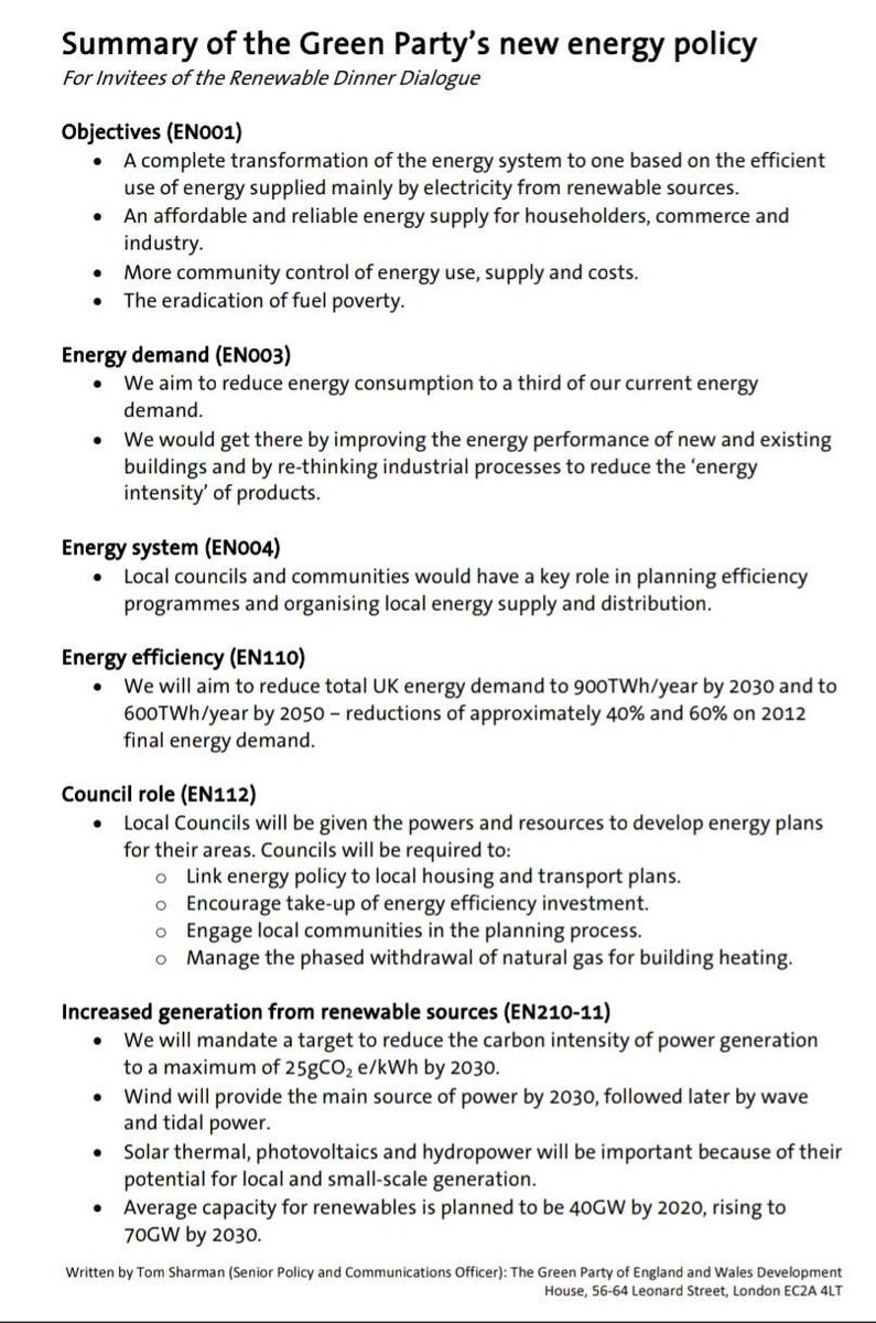 Caroline Lucas' modernizing vision:

1) Cut UK energy consumption per capita below Algerian levels.

2) Ban nuclear (+ everything else needed to keep the lights on).

3) Veto new housing and HS rail.

4) Outlaw GE solutions to global hunger and malnutrition.

5) Axe trade deals.