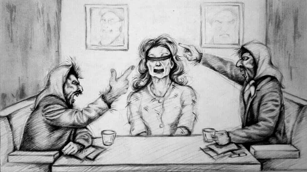 A dissident artist (her work shown here) has been arrested in Iran. 

“Today, June 7, my client Atena Farghadani, a painter, cartoonist and former political prisoner, was summoned to the Evin Courthouse and detained,” her lawyer Mohammad Moghimi tweeted.
#آتنا_فرقدانی