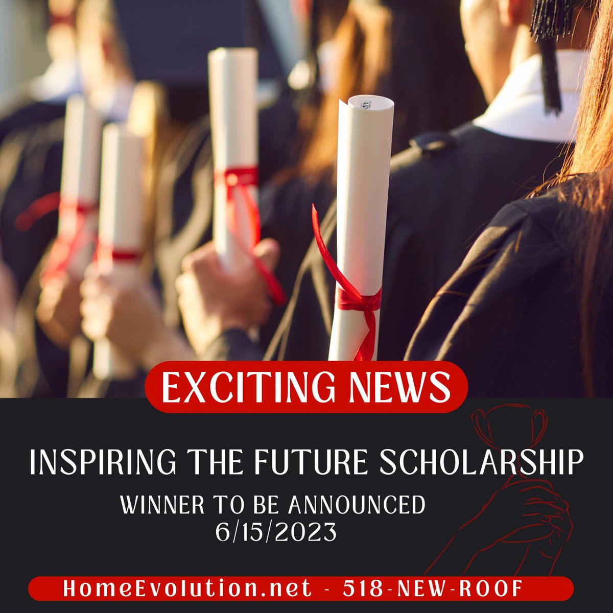 HomeEvolution's tweet image. Did you apply for our Inspiring The Future Scholarship? 

We had so many incredible applicants, it was so hard to choose between all of these young women 🔥

Announcing our winner of $1000.00 on Thursday June 15th 🎉🥳

ONE WEEK 🥁

518-NEW-ROOF 📱

#scholarship #homeevolution
