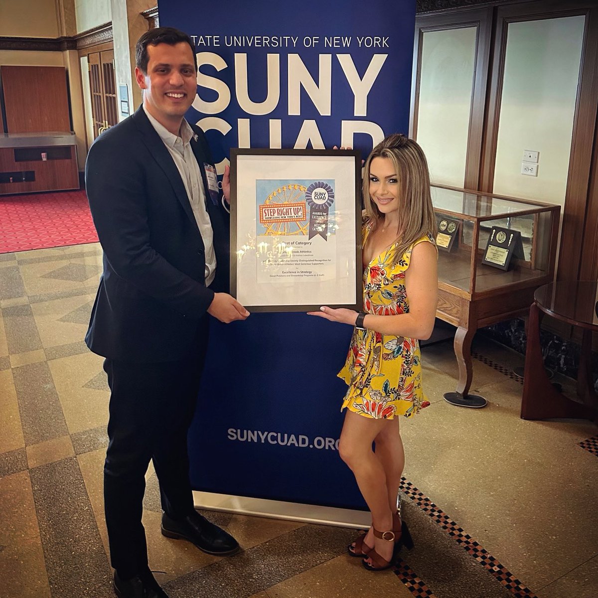 The @seawolvesunited office was proud to accept this <a href="/SUNYCUAD/">SUNYCUAD</a> Award For Excellence in Strategy 🥳 We are thrilled to take back to <a href="/stonybrooku/">Stony Brook University</a> the Best of Category award for the John Ramsey Leadership Society🏆This wouldn’t be possible without the support of our generous donors!