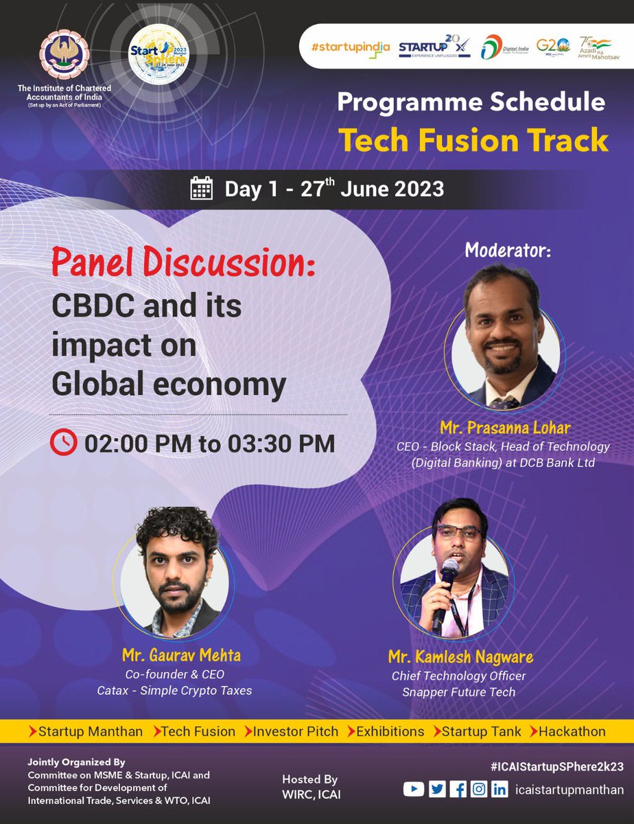 Speaking at @startupicai @theicai on CBDC and it’s impact on global economy #blockchain #CBDC @startupindia @Hyperledger @DigiEuro @DCGco