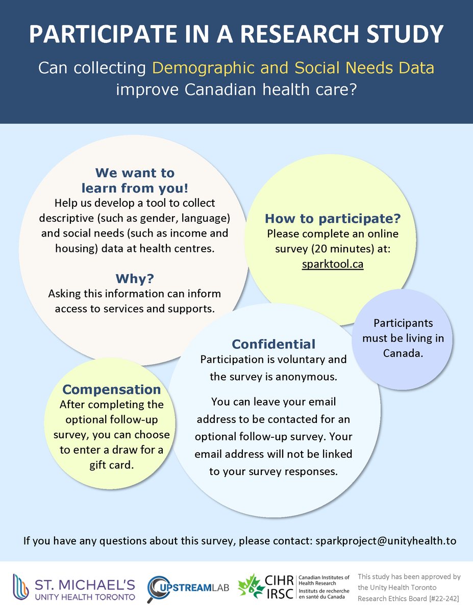 upstreamlab's tweet photo. We want to hear from you! Help us develop a tool to collect descriptive and social needs data at health centres. Complete this survey: https://t.co/7p2Hspk7RO https://t.co/PI1pCmhBnO