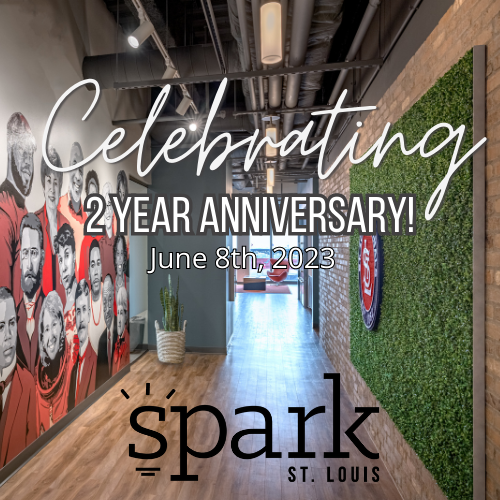 sparkstlouis's tweet image. Happy 2nd Anniversary to Spark St. Louis! #coworking #spark #sparkstl #womenled #community #stl #ballparkvillage #stlmade #STLCards
