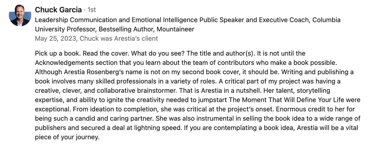 Shiny new client testimonial ☺️ I really love ghostwriting.