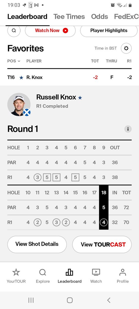 dadbegg's tweet photo. Welcome bounce back by @rooknox on the inward nine, rolling in over 75ft of putts from the turn to post a two under par 70 in the first round of the #RBCCanadianOpen. #MartinLaird's 71 has him 4 off the current clubhouse lead shared by 4 players: Rai, Lower, Conners, & Hadley. https://t.co/0z80wW7Rwq
