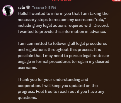 Excuse me? <a href="/discord/">Discord</a>?

This is not ok. 

First of all, I claimed it first, how can it be 'reclaim'. 
Second of all, what the hell?