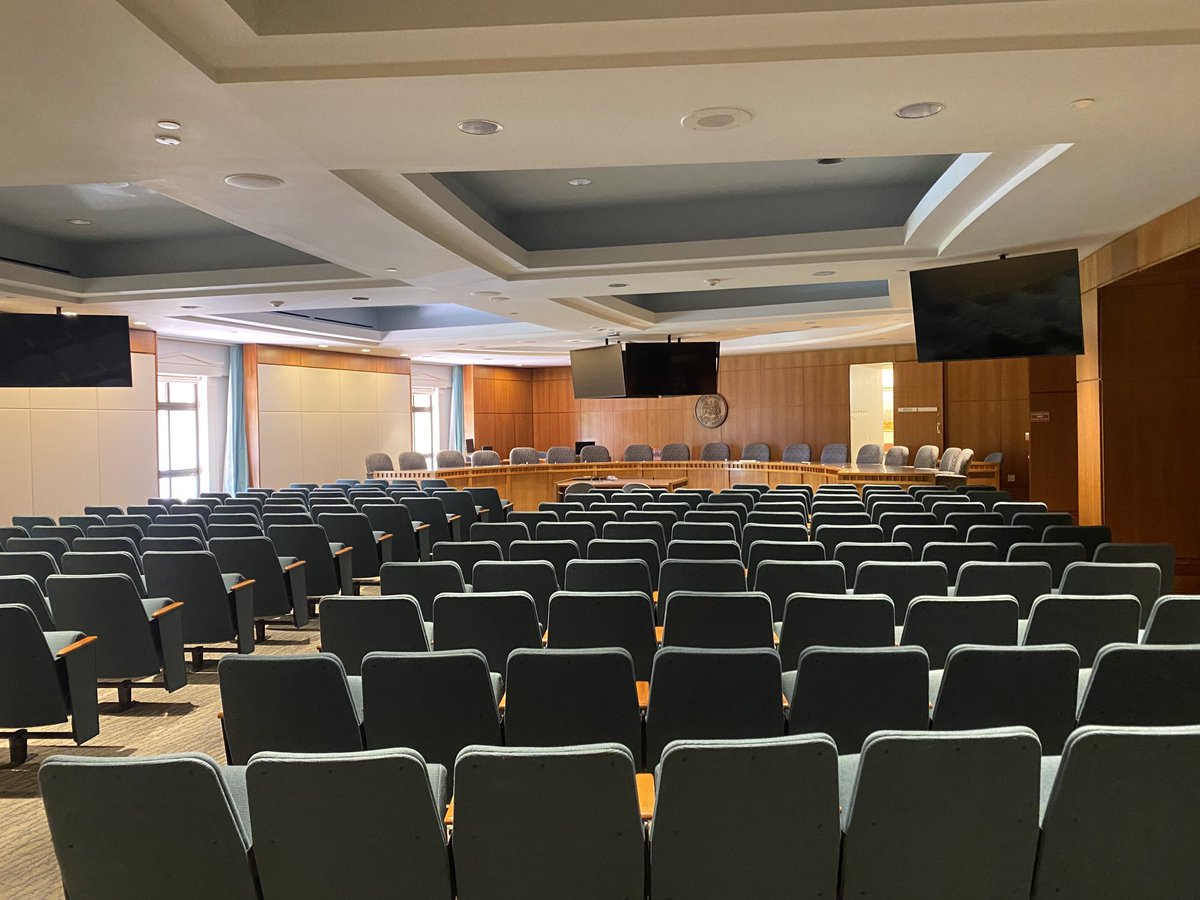 The upgraded internet and audio visual work at the Roundhouse seems to making progress w the install of more screens… looking forward to improved WiFi and use of zoom for public participation. #nmleg #nmpol