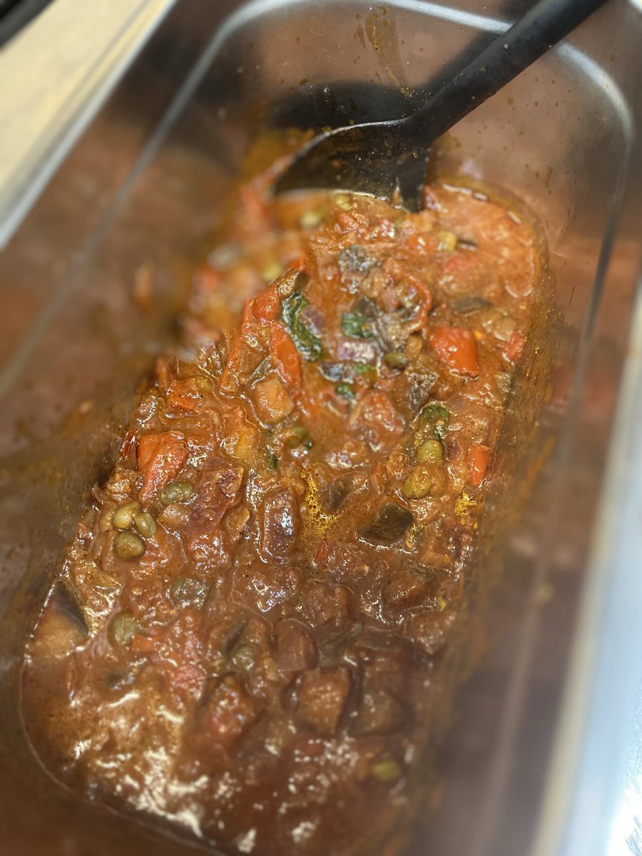 mount_unit's tweet photo. This week one of our patients made a vegetable caponata, a healthy stew suitable for vegetarians. With a side of buttery crusty bread ๐๐ #OccupationalTherapy #CookingGroup https://t.co/cfVe8IcmDg