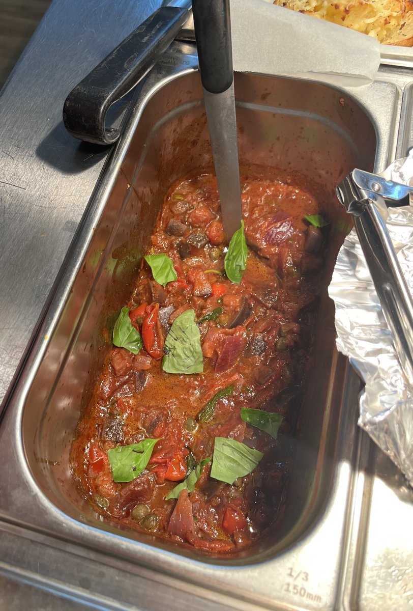 mount_unit's tweet photo. This week one of our patients made a vegetable caponata, a healthy stew suitable for vegetarians. With a side of buttery crusty bread ๐๐ #OccupationalTherapy #CookingGroup https://t.co/cfVe8IcmDg