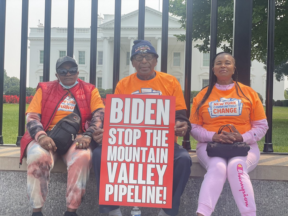 Out with @nychange members and @CPDAction to demand @JoeBiden shutdown the Mountain Valley Pipeline! #StopMVP