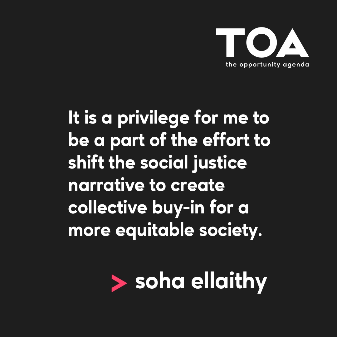 The Opportunity Agenda (@oppagenda) on Twitter photo Join us in welcoming Soha Ellaithy to the TOA team! 🎉
 
Soha brings both professional experience in the humanitarian sector and a passion for narrative change. Born in Cairo, she has lived, worked, and traveled to more than 25 countries. Get to know Soha! opportunityagenda.org/insights/soha-… Join us in welcoming Soha Ellaithy to the TOA team! 🎉
 
Soha brings both professional experience in the humanitarian sector and a passion for narrative change. Born in Cairo, she has lived, worked, and traveled to more than 25 countries. Get to know Soha! opportunityagenda.org/insights/soha-…