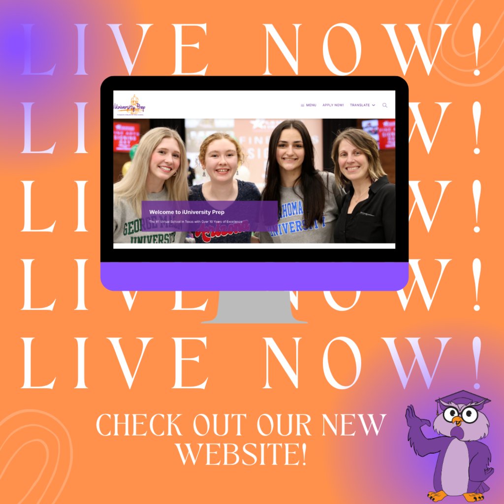 📢 Hey everyone! 
❓Guess what?
🖥 We have a new look to our website!
🦉  Stay up to date with upcoming iUPrep Events, News and more!
👀 Prospective Owl families: Check out our site to learn more about our awesome school and find ways to apply! 
iuniversityprep.org