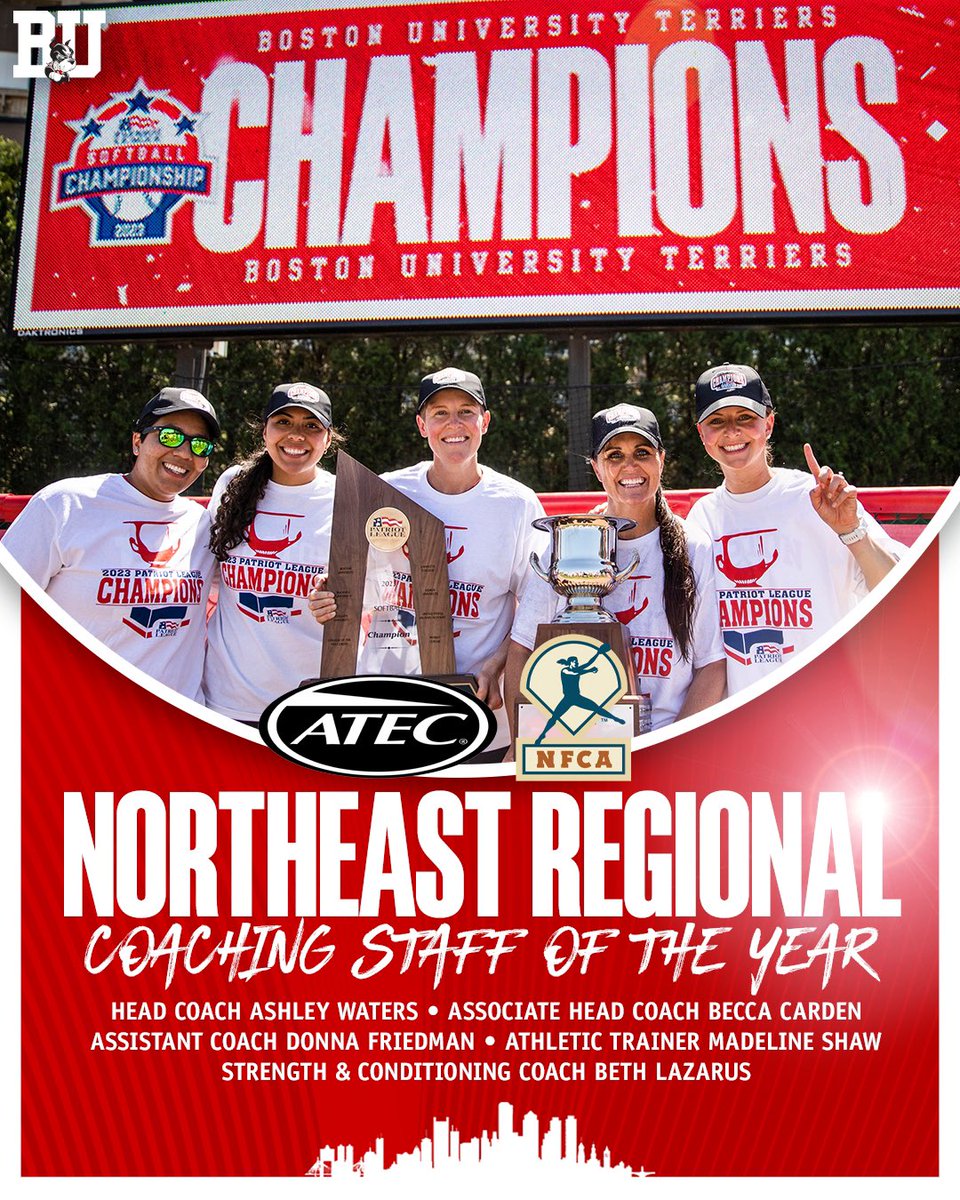 Team success starts at the top, and for the second consecutive season, #BUSB was led by the ATEC / @NFCAorg Northeast Regional Coaching Staff of the Year‼️ 

#ProudToBU #NCAASoftball #DawgsEat

🐾🙌🥎🎉🔥