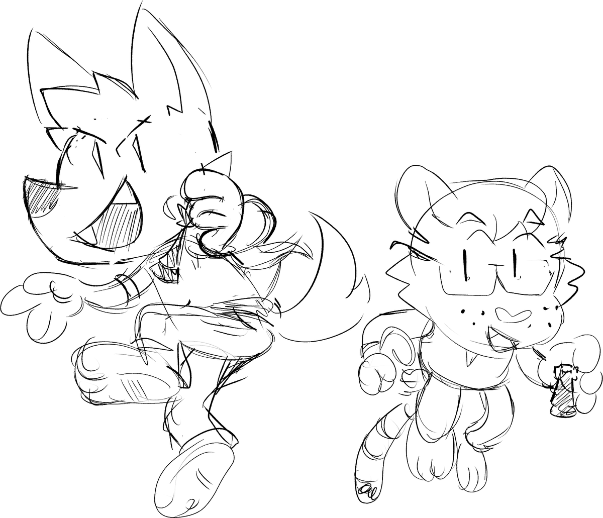 Warming up to the idea of making all the characters in my Chess comic Funny Animals(tm)  Enjoy a little concept sketch