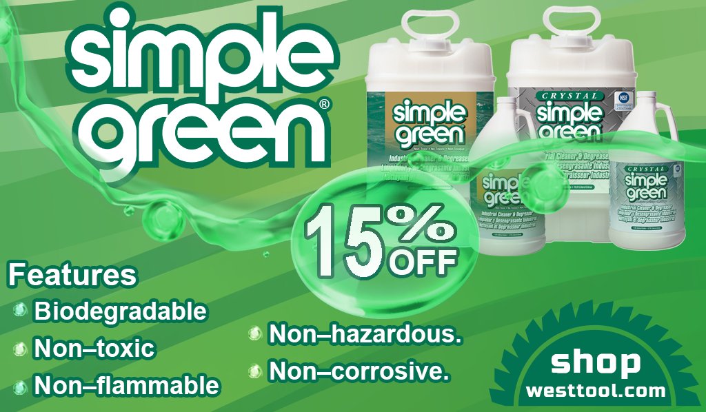 15% Off Simple Green Cleaning Fluids: westtool.com/content/page/S…