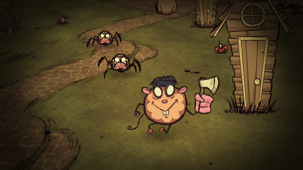 justlaylisa's tweet image. I know I haven't played all that much of Don't Starve, but I didn't expect to find Volvy just in time for @devolverdigital #DevolverDirect