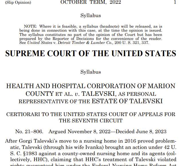 HarvardCHLPI's tweet photo. We applaud Justice Jackson's opinion in #Talevski today. Writing for a 7-2 #SupremeCourt majority, the decision keeps courthouse doors open for tens of millions of Medicaid beneficiaries who rely on litigation to enforce their rights to access #HealthCare.
https://t.co/DOAkoyuquI https://t.co/lMTC5sDz7c